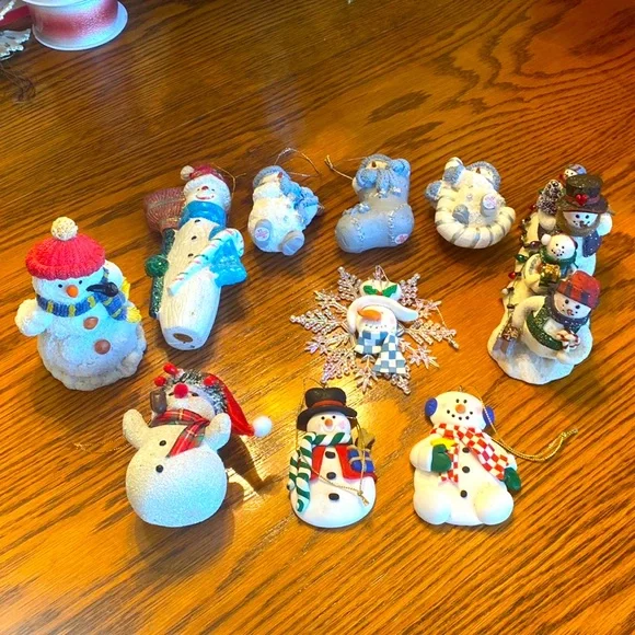 Snowman Ornaments Lot of 7 - Picture 1 of 8